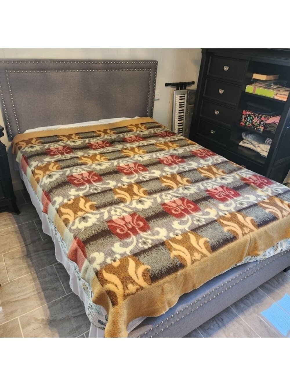 Dormibella Fibrenka Vintage Full Double Size Blanket Holland Wool ? Boho Decor